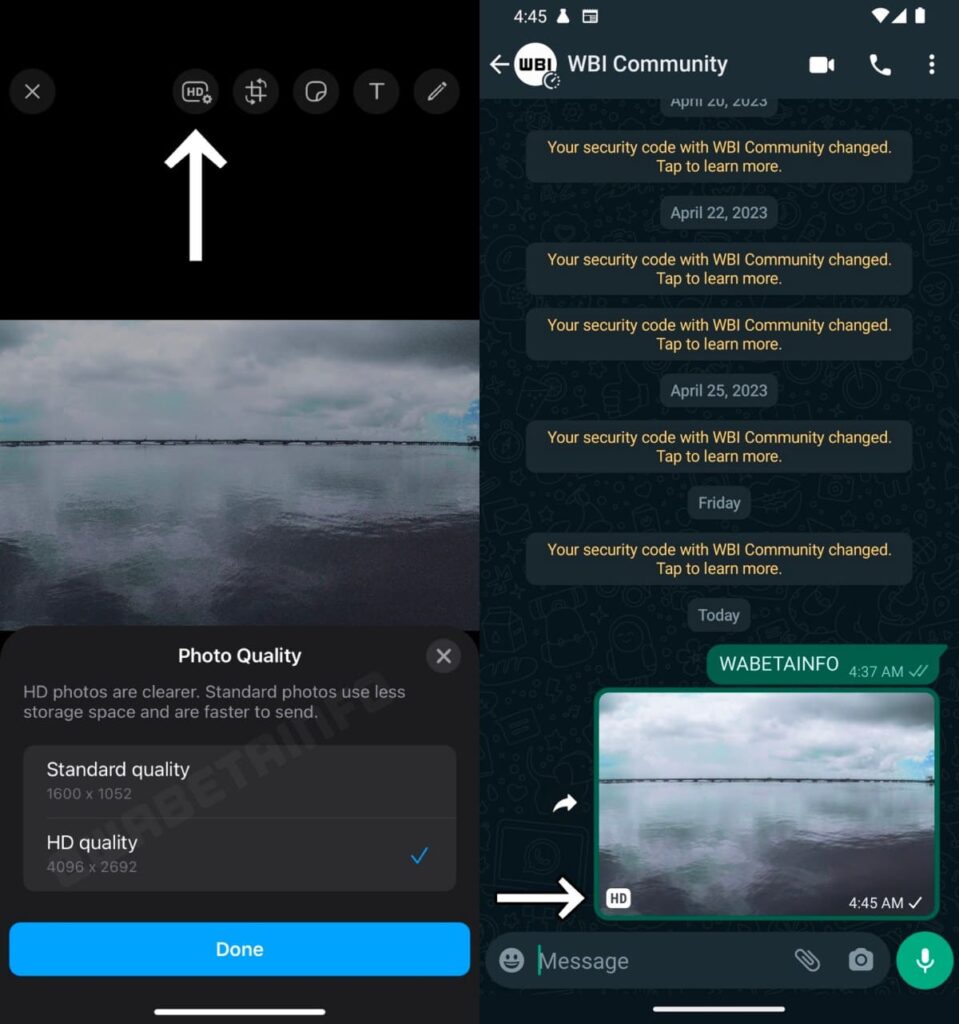 WhatsApp is rolling out a feature to send HD photos on iOS and Android beta